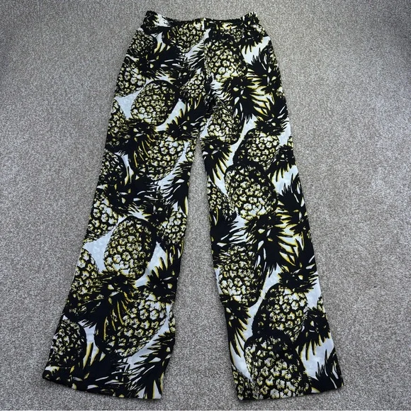 Tropical Pineapple Print Pants Womens size Small - Picture 3 of 8